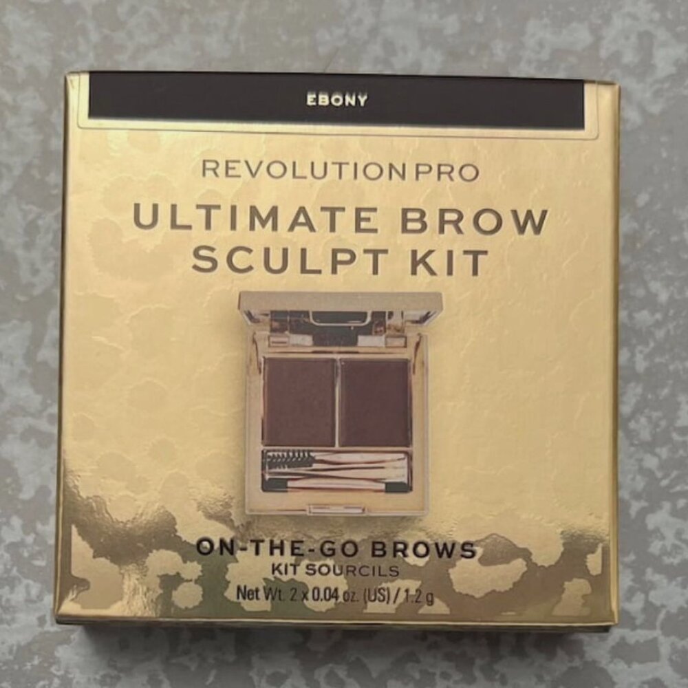NEW - Revolution Pro Ultimate Brow Sculpt Kit On-The-Go Brows Ebony